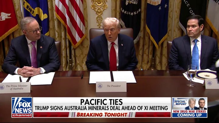 Trump signs deal with Australia over rare earth mining ahead of anticipated Xi meeting